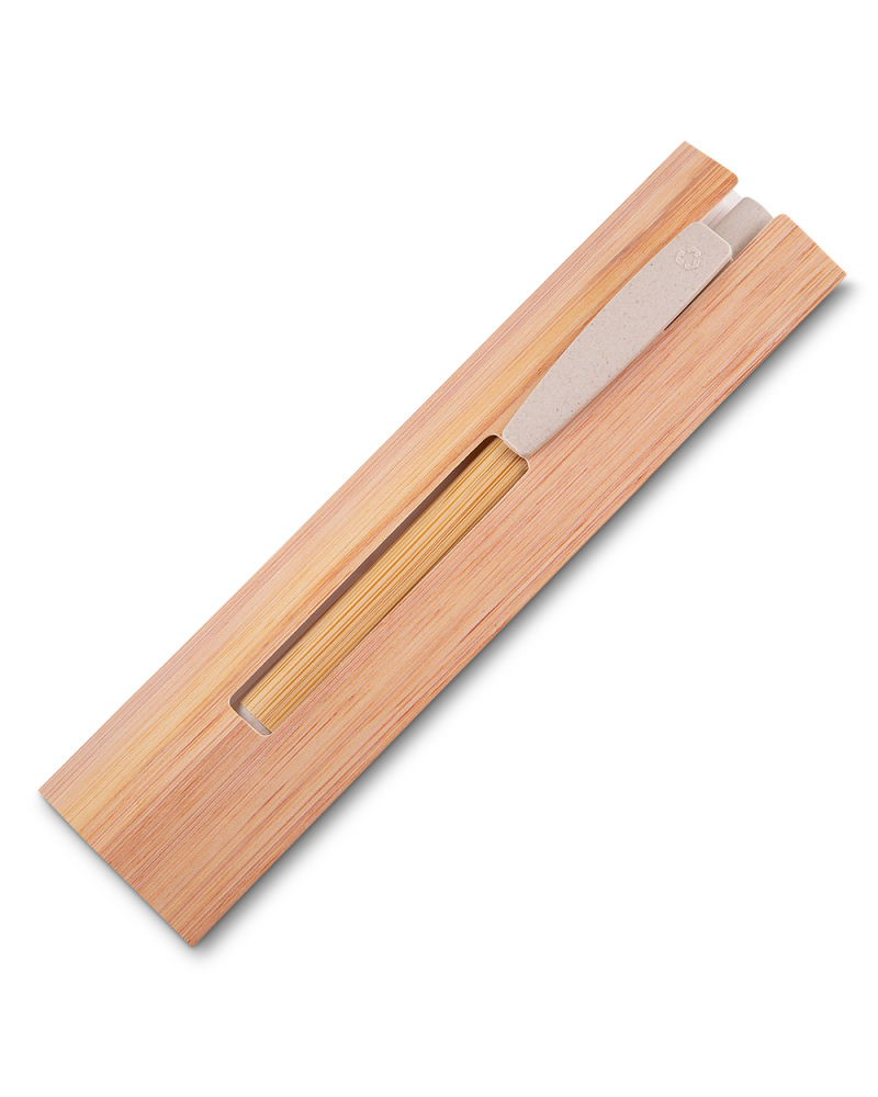 Caneta corpo de bambu