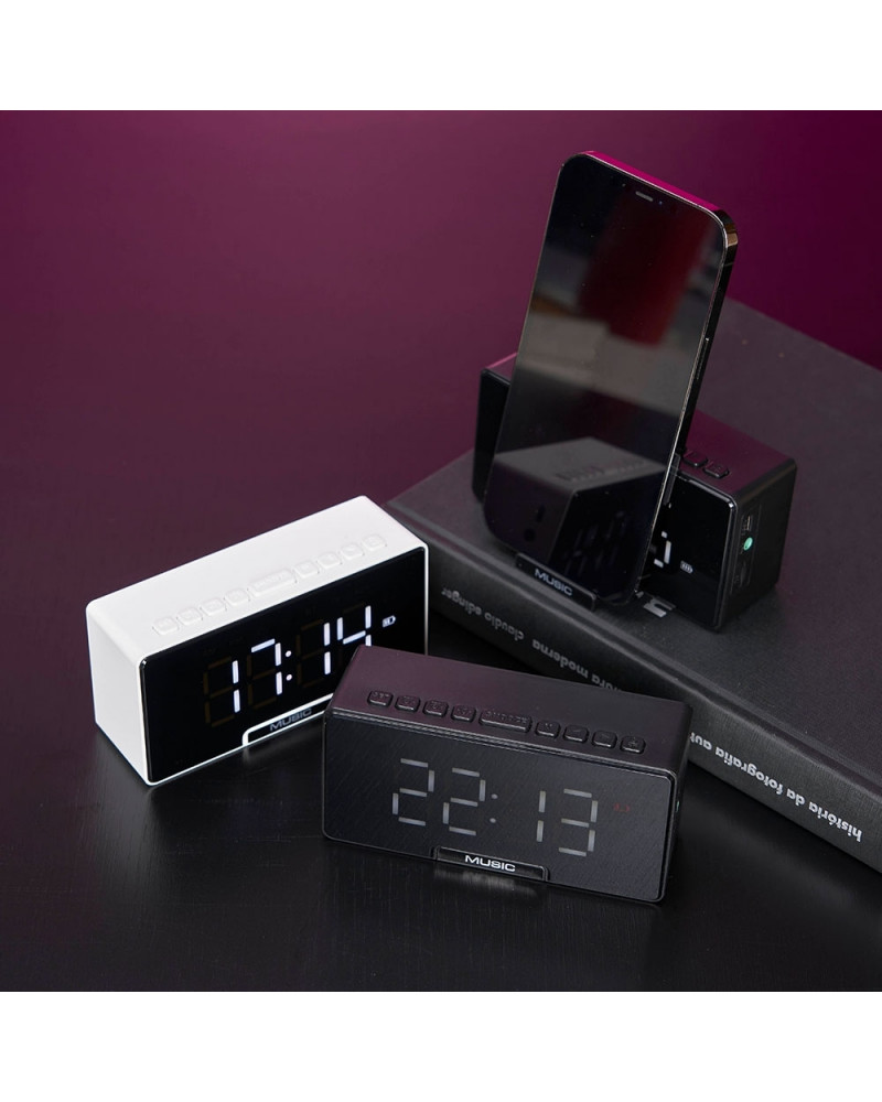 Caixa de Som Multimídia com Relógio
