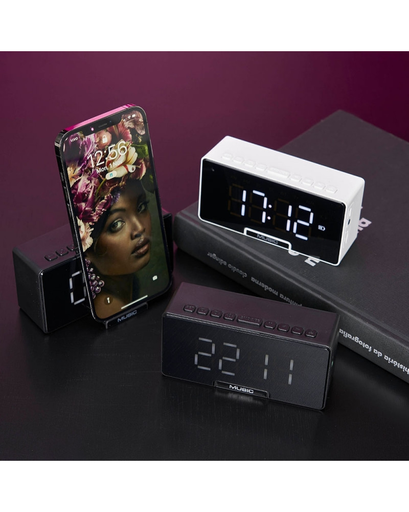 Caixa de Som Multimídia com Relógio