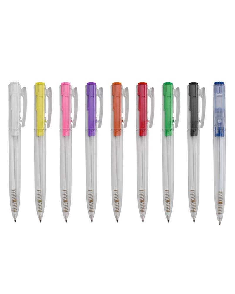 Caneta Plástica Transparente