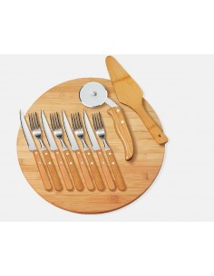 Conjunto Para Pizza Em Bambu