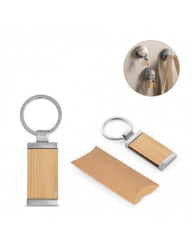 Chaveiro Retangular em Bambu